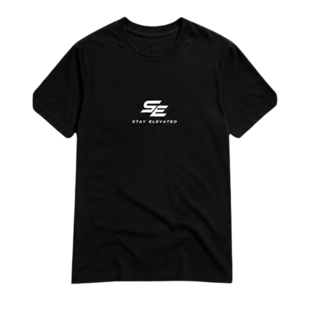 Stay Elevated Signature Logo T-Shirt – Minimalist Premium Streetwear Tee Black