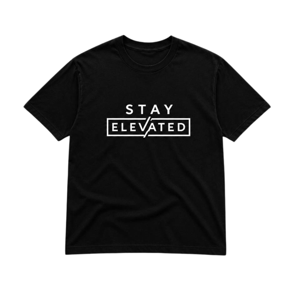 Stay Elevated Classic Logo T-Shirt – Premium Minimalist Streetwear Tee Black