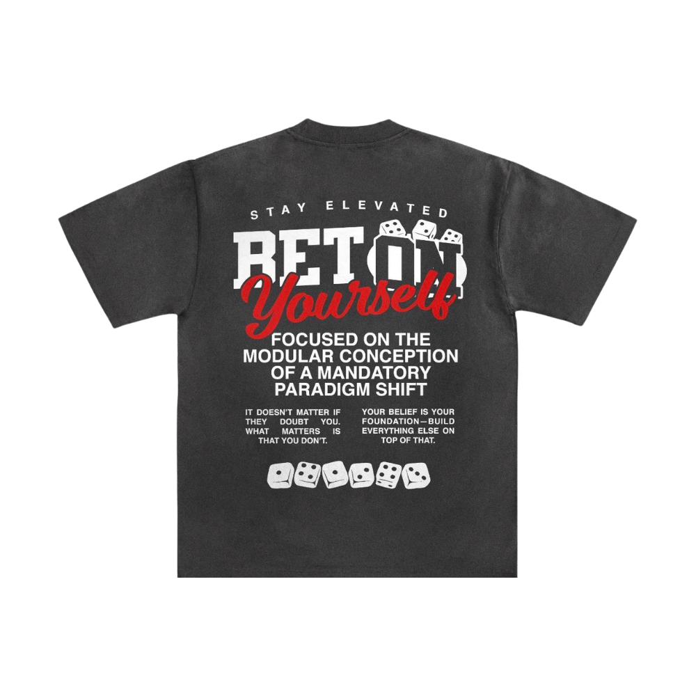 Stay Elevated "Bet Yourself" Graphic T-Shirt – Premium Unisex Streetwear Tee Black